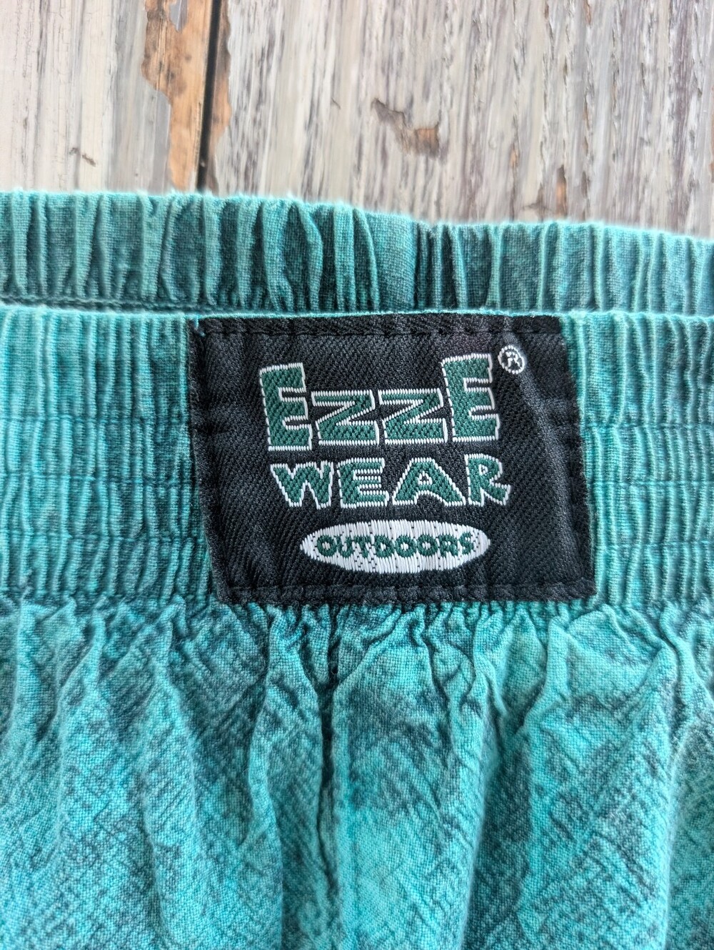 Vintage 90s EZZE WEAR Teal Cotton Pants Made in Canada Large - Picture 4 of 7